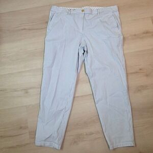 Talbots Size 14 Girlfriend Chino Pants Striped Upscale Vacation Resortwear Pants